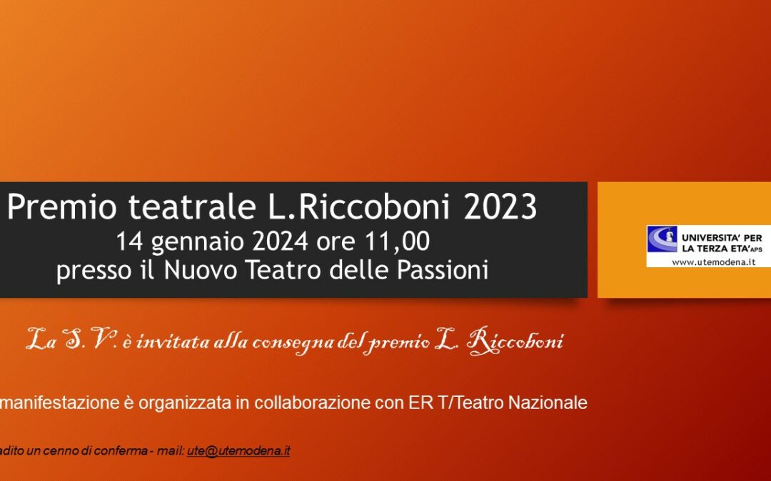 Premio Teatrale “L.Riccoboni”  2023